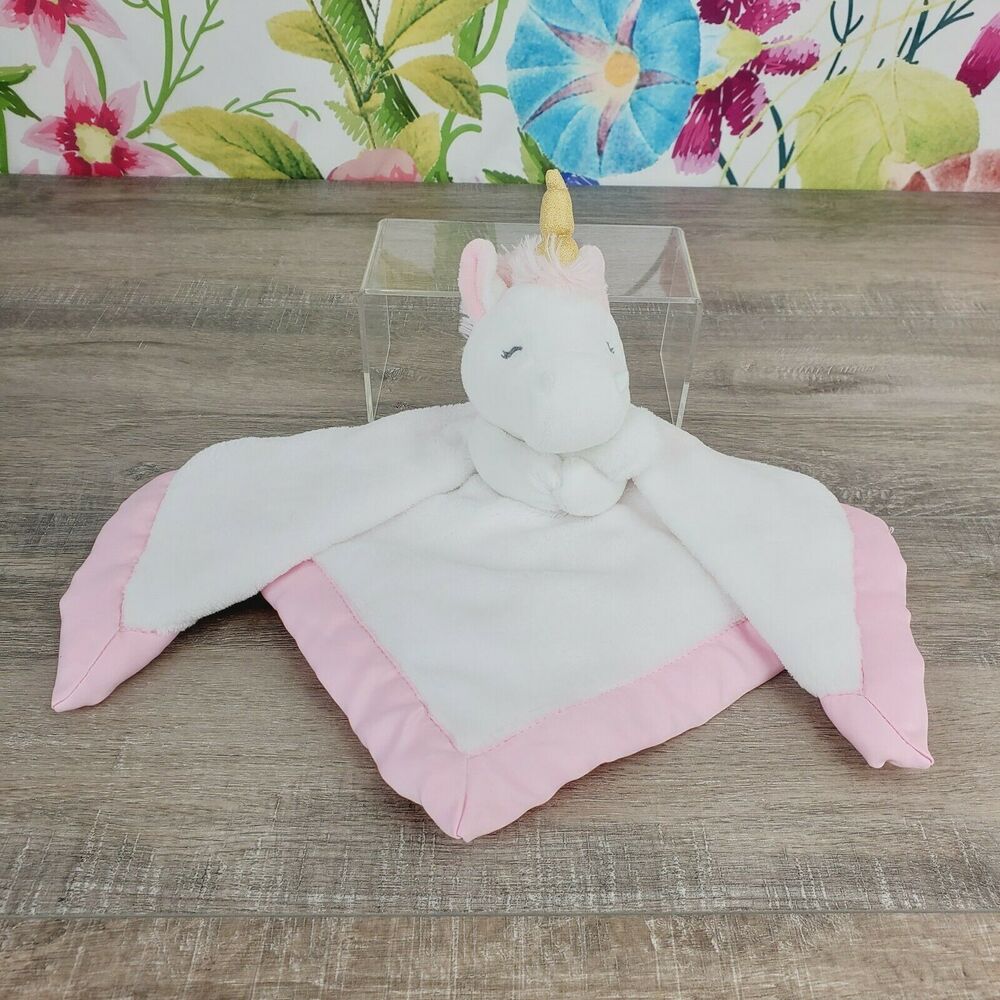 Carters Unicorn Baby Lovey Security Blanket Pink White Soft Plush Toy 2016